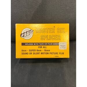 Craig Vintage Master Six Splicer 8mm Super 8 & 16mm w/Instruction Manual-NOS